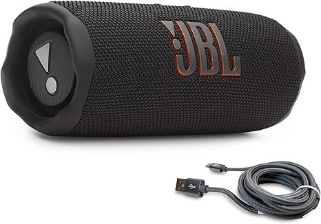 jbl flip 7 (black) + bundle with usb c braided cable jbl flip 7 (black) + bundle with usb c braided cable