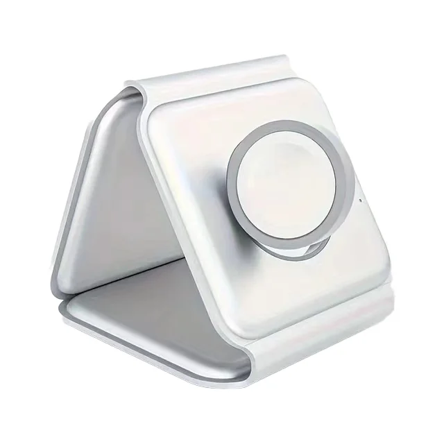 3 in 1 foldable magnetic wireless charger with 15w fast charging and type c port for phone watch earphones stand 3 in 1 foldable magnetic wireless charger with 15w fast charging and type c port for phone watch earphones stand