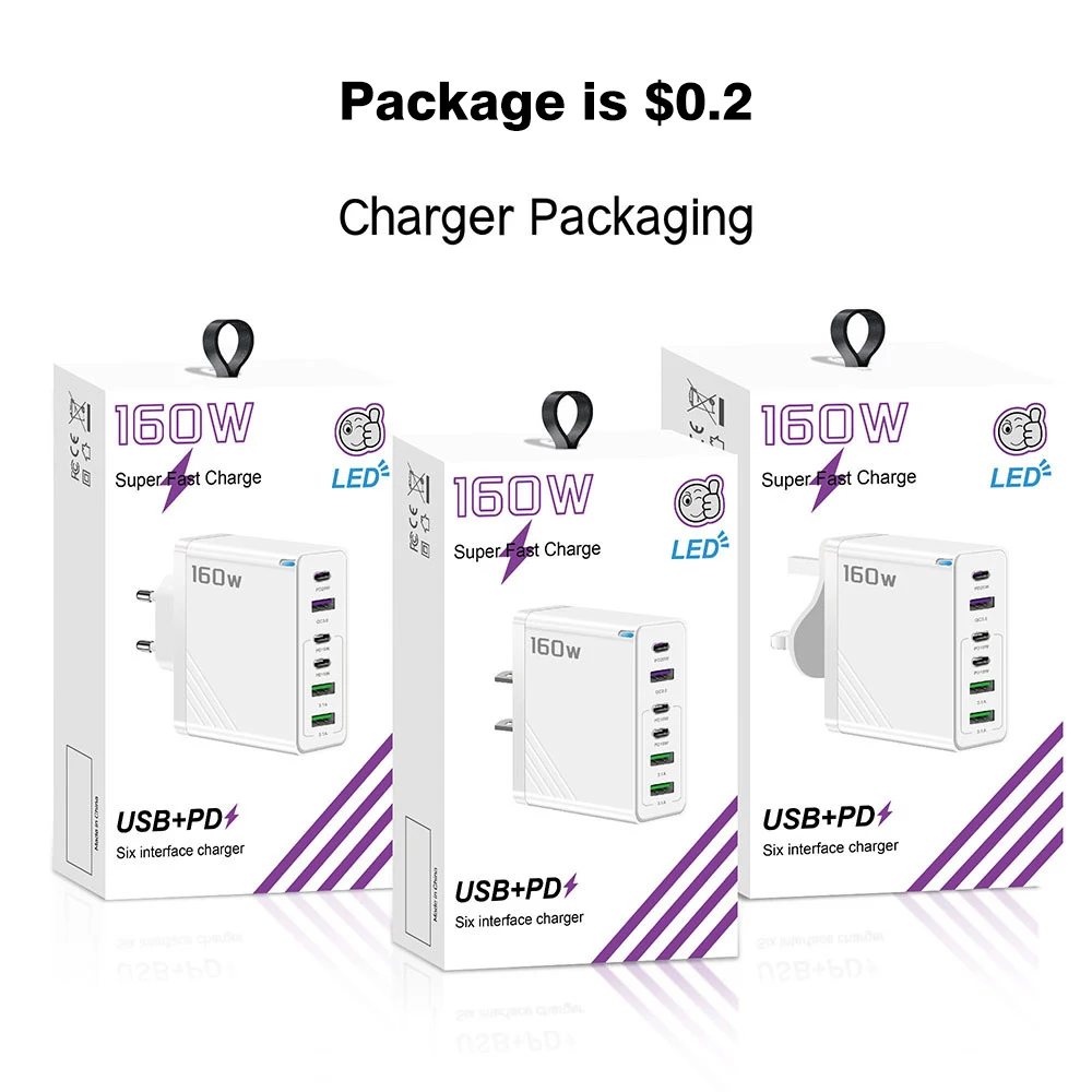 160w gan charger travel adapter usb c a super fast charge high power type c fast charging 6 ports for macbook white black oem 160w gan charger travel adapter usb c a super fast charge high power type c fast charging 6 ports for macbook white black oem
