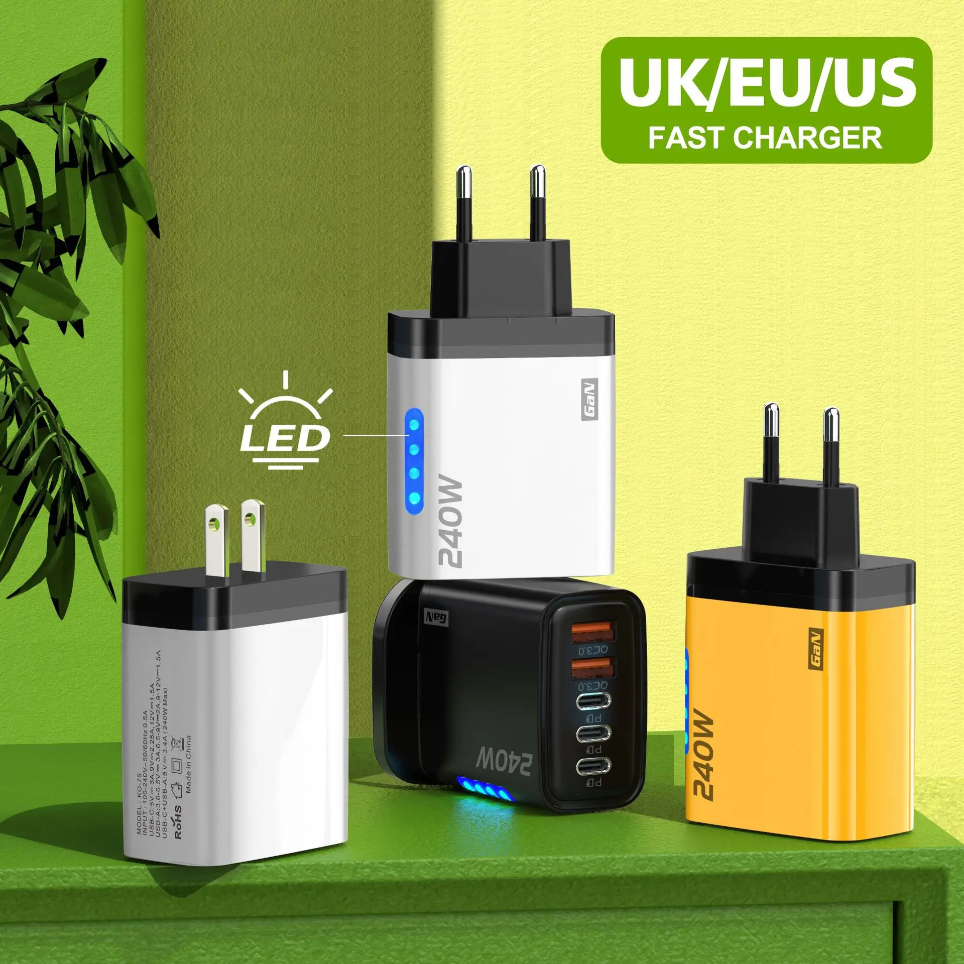 high power 240w multi port usb c fast charger with 5 ports pd and qc30 wall adapter for mobile phone tablet laptop eu us uk plug high power 240w multi port usb c fast charger with 5 ports pd and qc30 wall adapter for mobile phone tablet laptop eu us uk plug