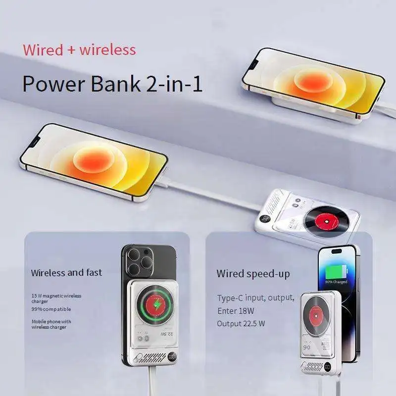 gebra pk005 10000mah 22.5w magnetic wireless ultra slim li polymer portable power bank type c built in cable. supports gebra pk005 10000mah 22.5w magnetic wireless ultra slim li polymer portable power bank type c built in cable. supports