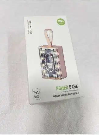 punk mecha style transparent self contained cable cartoon 20000mah wireless charging 15w fast charging mobile power station punk mecha style transparent self contained cable cartoon 20000mah wireless charging 15w fast charging mobile power station