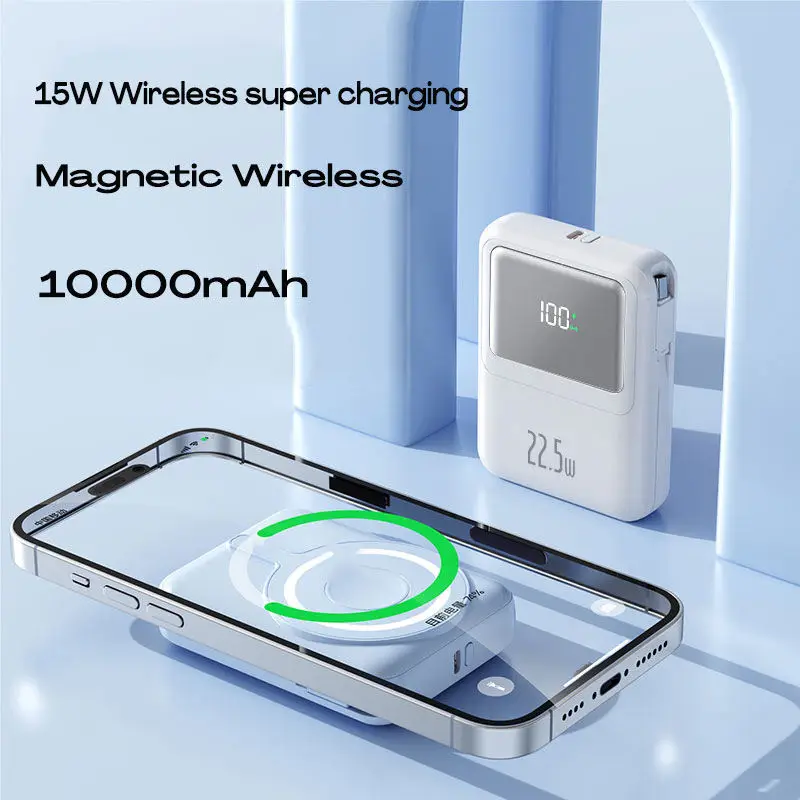portable built in 2 cables 5000 mah 10000 mah pd15 wireless ultra slim li polymer type c magnetic power bank watch portable built in 2 cables 5000 mah 10000 mah pd15 wireless ultra slim li polymer type c magnetic power bank watch