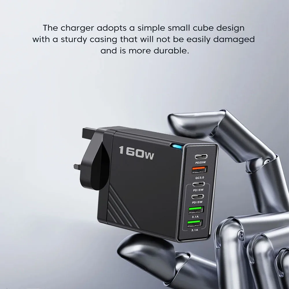 160w gan charger travel adapter usb c a super fast charge high power type c fast charging 6 ports for macbook white black oem 160w gan charger travel adapter usb c a super fast charge high power type c fast charging 6 ports for macbook white black oem