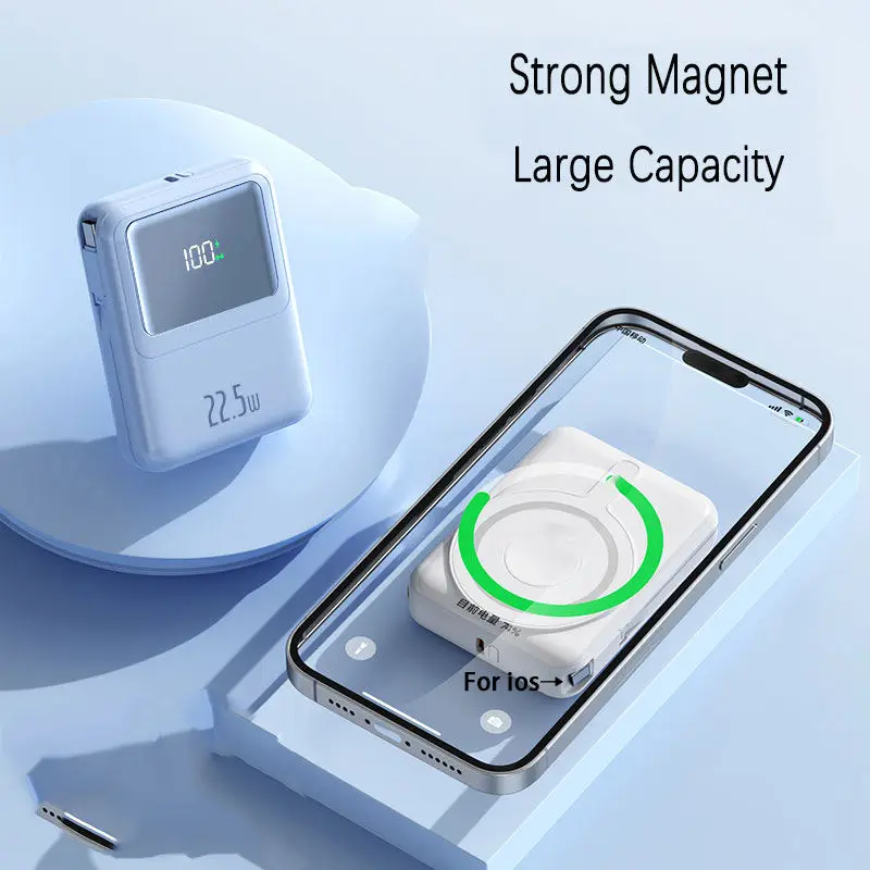 portable built in 2 cables 5000 mah 10000 mah pd15 wireless ultra slim li polymer type c magnetic power bank watch portable built in 2 cables 5000 mah 10000 mah pd15 wireless ultra slim li polymer type c magnetic power bank watch