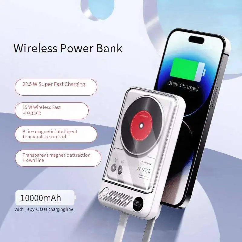 gebra pk005 10000mah 22.5w magnetic wireless ultra slim li polymer portable power bank type c built in cable. supports gebra pk005 10000mah 22.5w magnetic wireless ultra slim li polymer portable power bank type c built in cable. supports