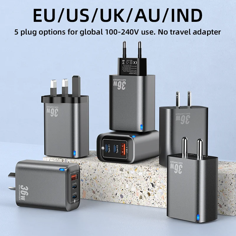 2026 hot electric fast charger adapter 36w gan qc3.0 usb a type c pd us/eu/au plug mobile phone earphone travel wall charger 2026 hot electric fast charger adapter 36w gan qc3.0 usb a type c pd us/eu/au plug mobile phone earphone travel wall charger