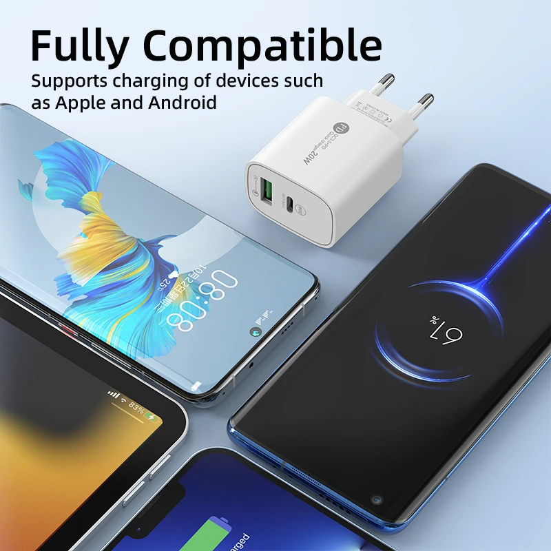 portable bulk usb phone charger 5v2a dual port fast charger adapter plug 2in1 mini pd charger for phones wall charger type c oem portable bulk usb phone charger 5v2a dual port fast charger adapter plug 2in1 mini pd charger for phones wall charger type c oem
