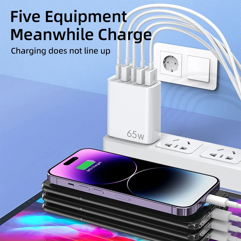 hot selling multi port fast charger 5in1 qc3.0 pd usb type c power adapter quick charging us eu uk universal charger for phones hot selling multi port fast charger 5in1 qc3.0 pd usb type c power adapter quick charging us eu uk universal charger for phones