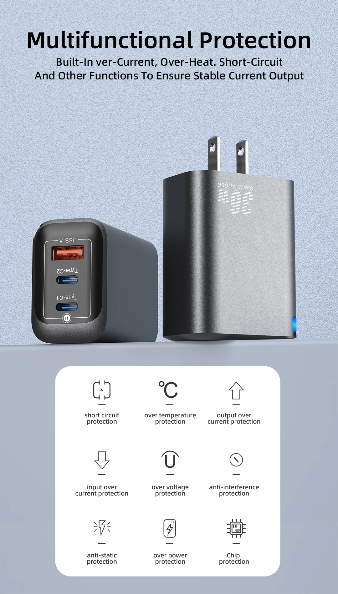 2026 hot electric fast charger adapter 36w gan qc3.0 usb a type c pd us/eu/au plug mobile phone earphone travel wall charger 2026 hot electric fast charger adapter 36w gan qc3.0 usb a type c pd us/eu/au plug mobile phone earphone travel wall charger